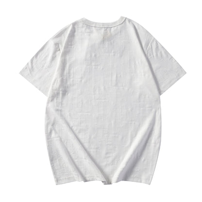 260616 High-quality new relief jacquard round-neck T-shirt