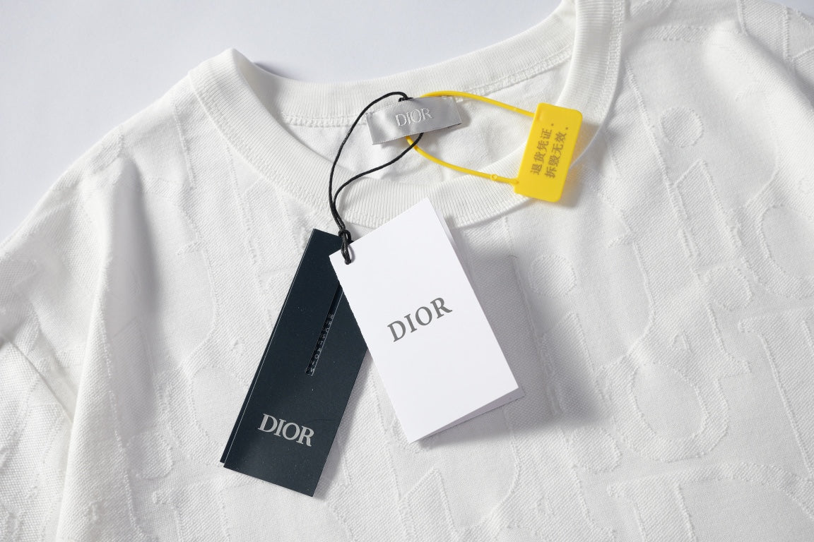 260616 High-quality new relief jacquard round-neck T-shirt