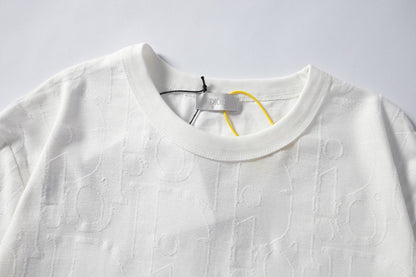 260616 High-quality new relief jacquard round-neck T-shirt