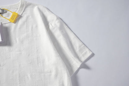 260616 High-quality new relief jacquard round-neck T-shirt