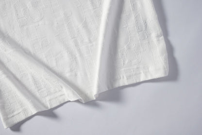 260616 High-quality new relief jacquard round-neck T-shirt