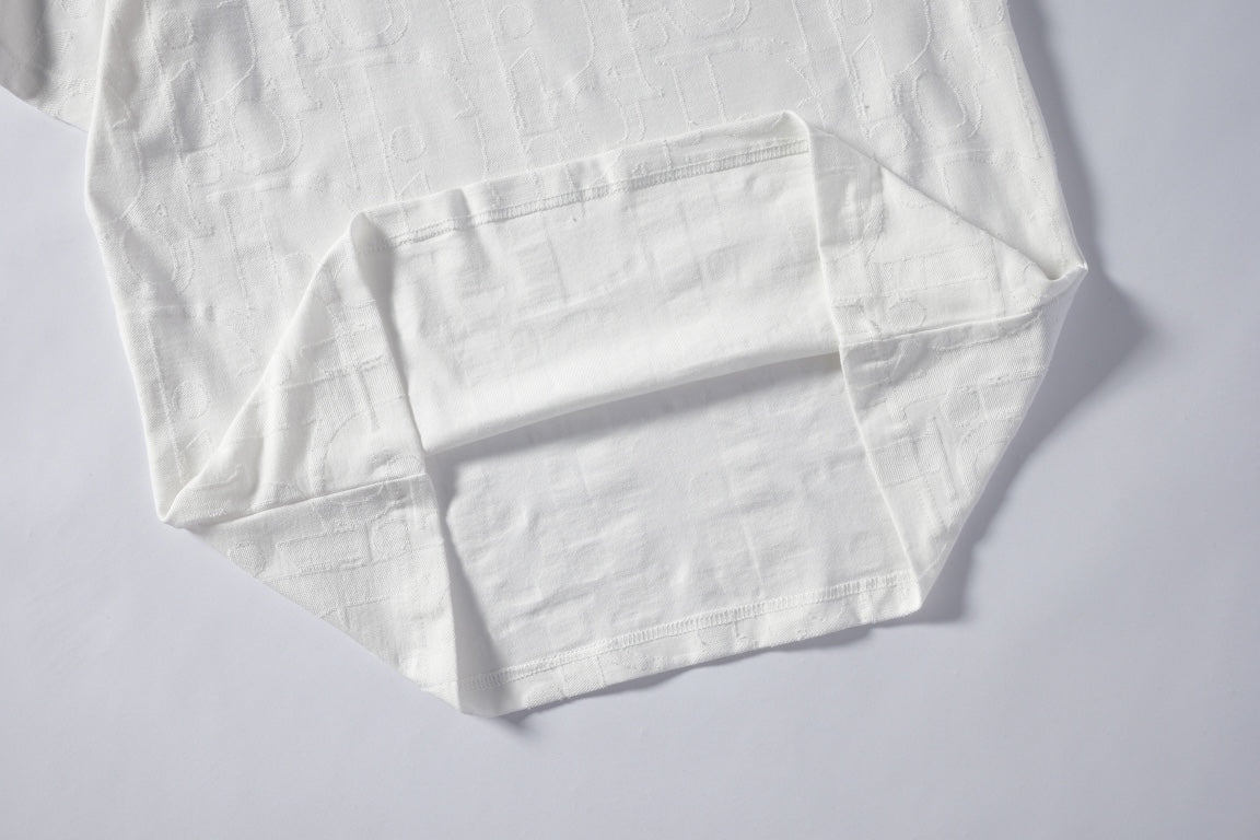 260616 High-quality new relief jacquard round-neck T-shirt