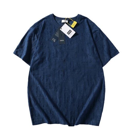 260616 High-quality new relief jacquard round-neck T-shirt