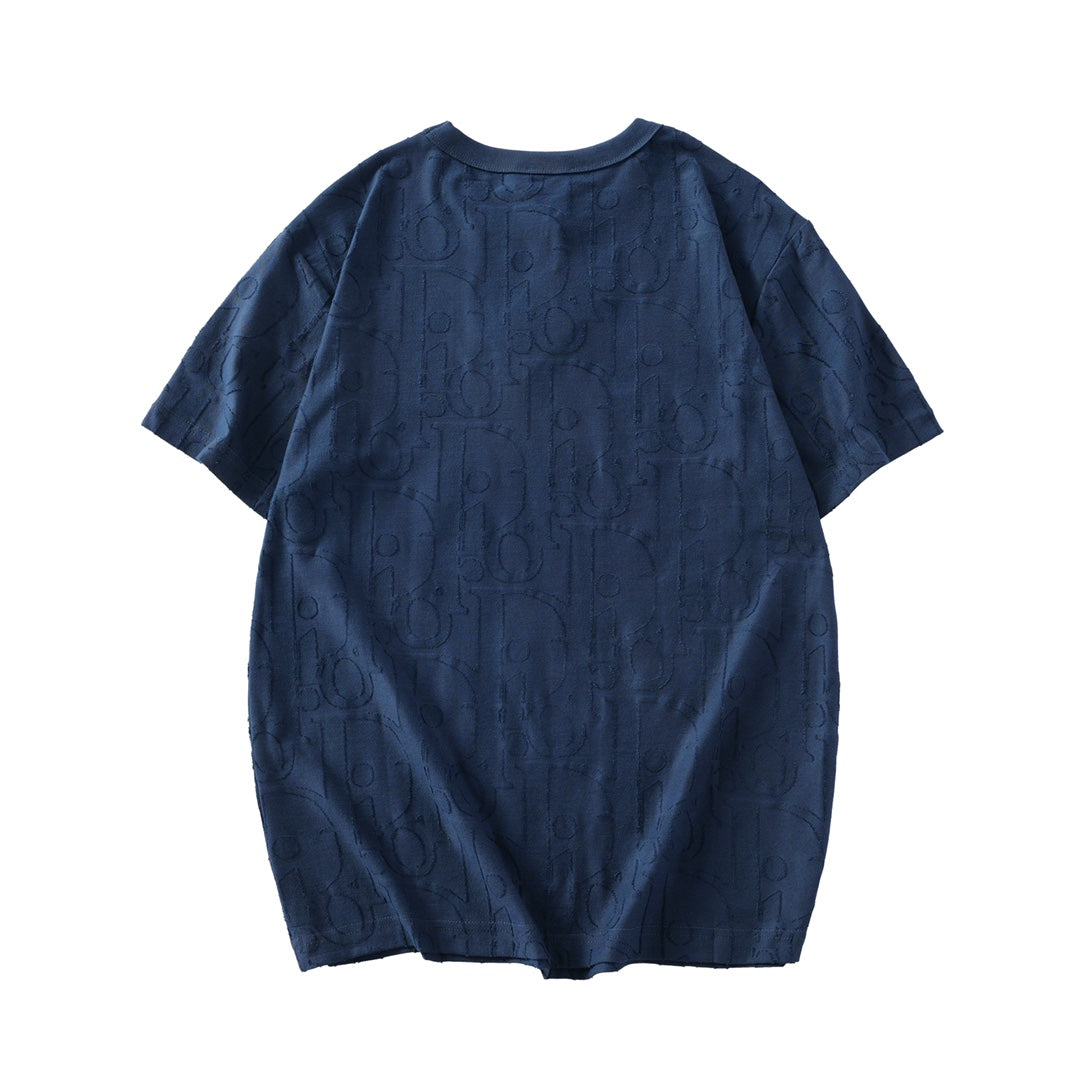 260616 High-quality new relief jacquard round-neck T-shirt