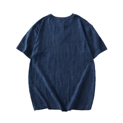 260616 High-quality new relief jacquard round-neck T-shirt