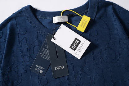 260616 High-quality new relief jacquard round-neck T-shirt
