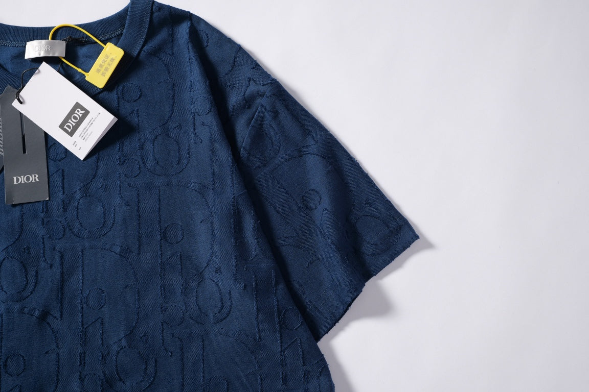 260616 High-quality new relief jacquard round-neck T-shirt