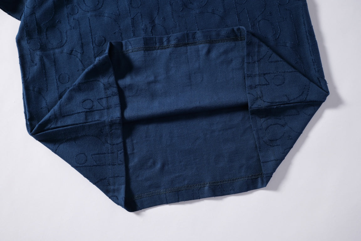 260616 High-quality new relief jacquard round-neck T-shirt