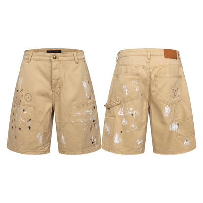 260616 High-quality new feature hand-painted graffiti workwear shorts