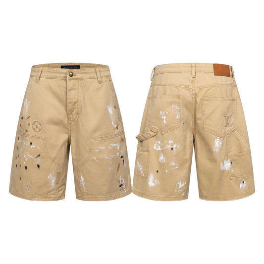 260616 High-quality new feature hand-painted graffiti workwear shorts