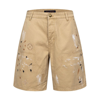 260616 High-quality new feature hand-painted graffiti workwear shorts