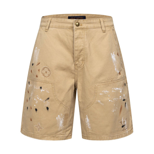 260616 High-quality new feature hand-painted graffiti workwear shorts