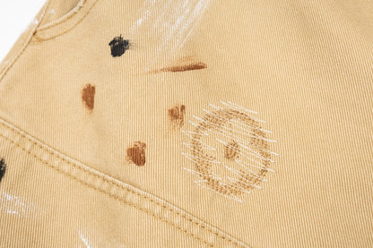 260616 High-quality new feature hand-painted graffiti workwear shorts