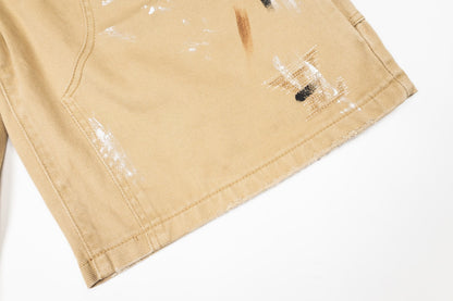 260616 High-quality new feature hand-painted graffiti workwear shorts