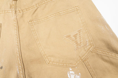 260616 High-quality new feature hand-painted graffiti workwear shorts