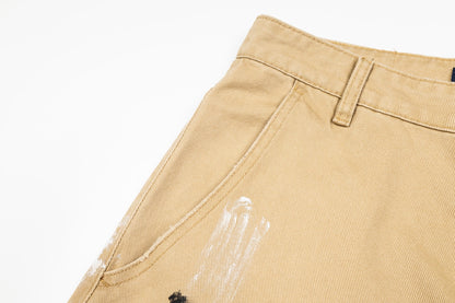 260616 High-quality new feature hand-painted graffiti workwear shorts