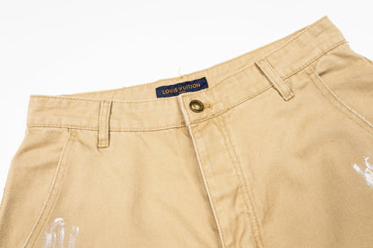 260616 High-quality new feature hand-painted graffiti workwear shorts