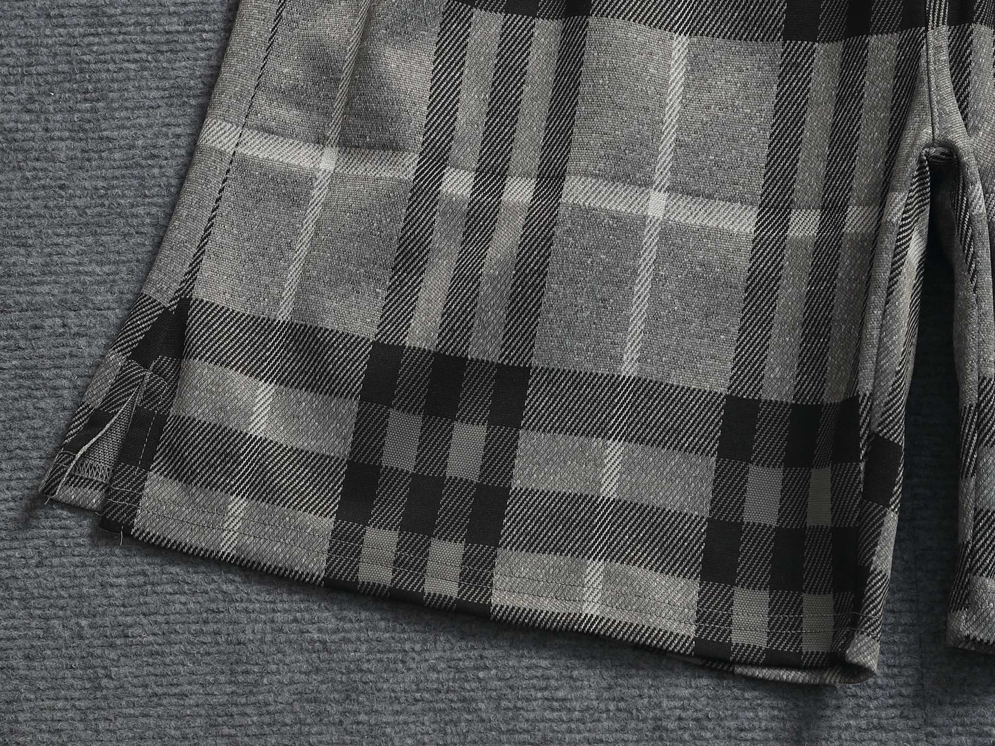 260616 High-quality new washed towel fabric checked shorts