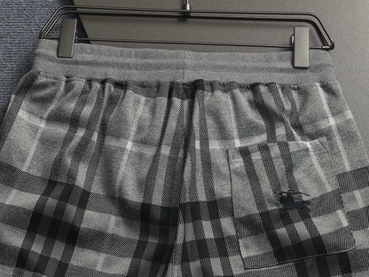 260616 High-quality new washed towel fabric checked shorts