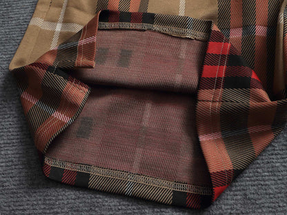 260616 High-quality new washed towel fabric checked shorts