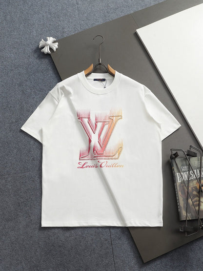 260616 High-quality new printed hand-beaded short-sleeved T-shirt