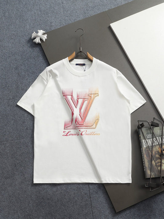 260616 High-quality new printed hand-beaded short-sleeved T-shirt