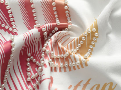 260616 High-quality new printed hand-beaded short-sleeved T-shirt