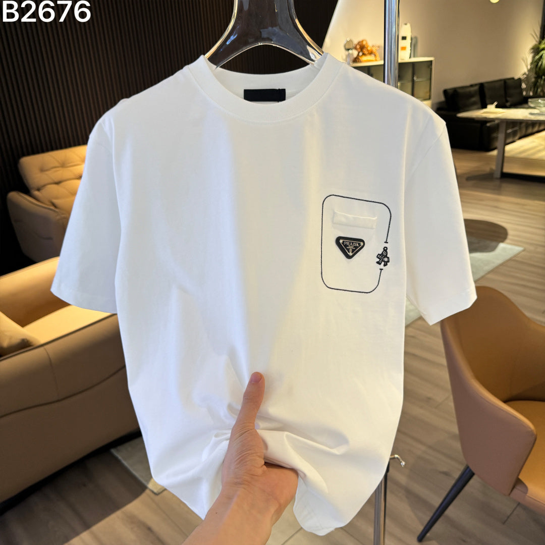 260616 High-quality new embroidery technique logo letter short-sleeved shirt