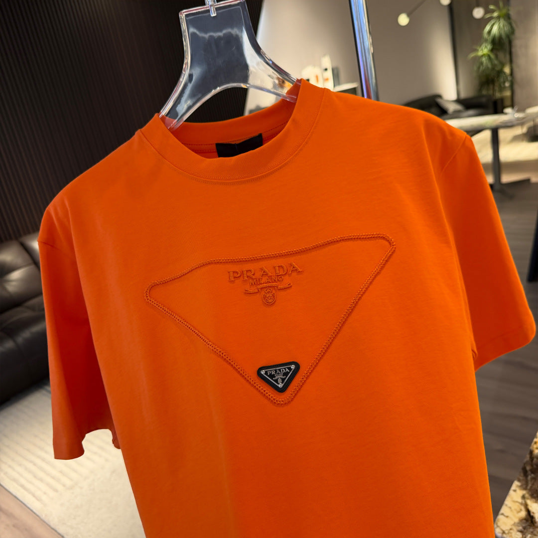 260616 High-quality new embroidery technique logo letter short-sleeved shirt