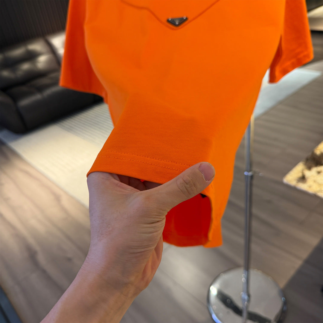 260616 High-quality new embroidery technique logo letter short-sleeved shirt