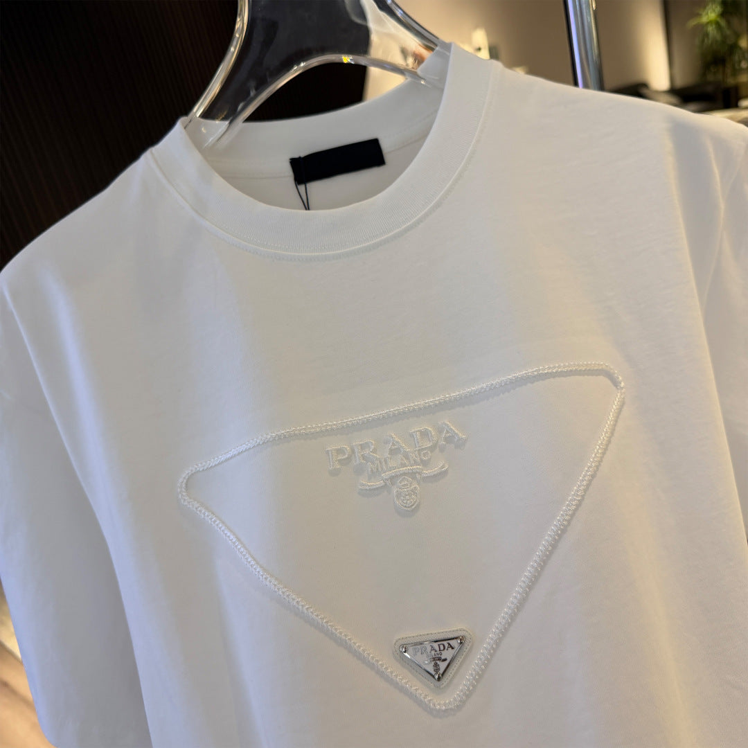 260616 High-quality new embroidery technique logo letter short-sleeved shirt
