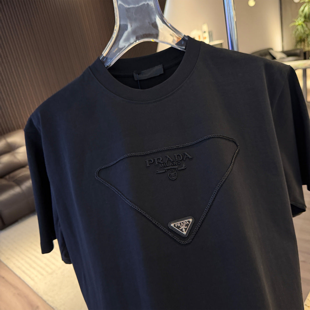 260616 High-quality new embroidery technique logo letter short-sleeved shirt