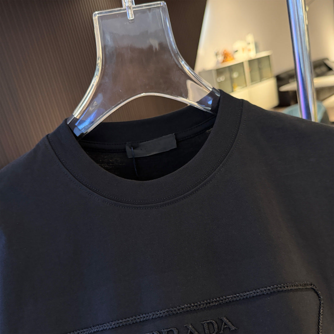 260616 High-quality new embroidery technique logo letter short-sleeved shirt