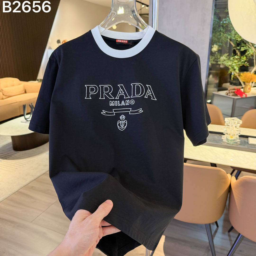 260616 High-quality new embroidery technique logo letter short-sleeved shirt