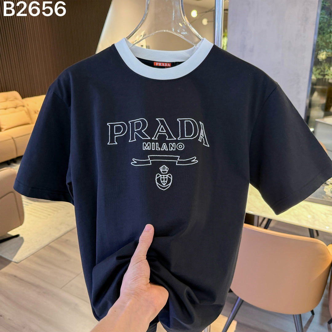 260616 High-quality new embroidery technique logo letter short-sleeved shirt