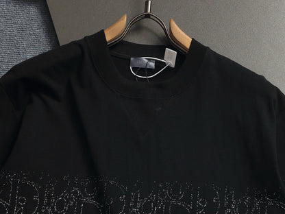 260624 High-quality new gradient dotted print letter T-shirt