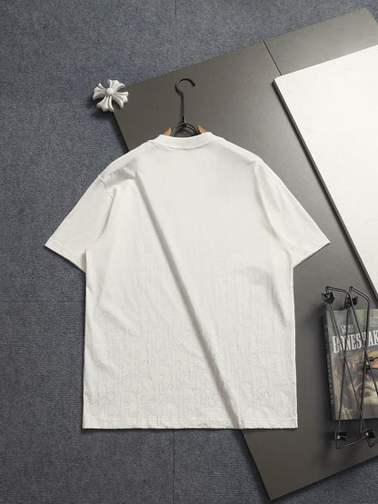 260624 High-quality new gradient dotted print letter T-shirt