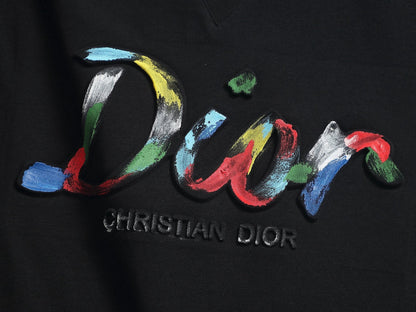 260624 High-quality new lettering raised-color hand-painted craft T-shirt