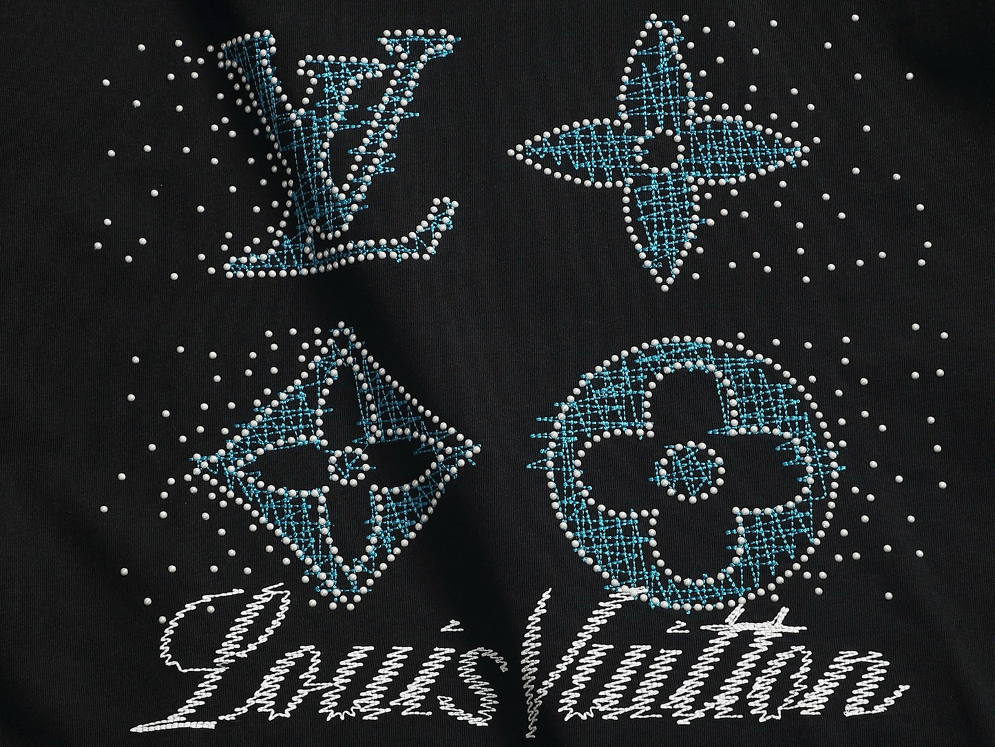 260624 High-quality new embroidered and rhinestone-studded T-shirt