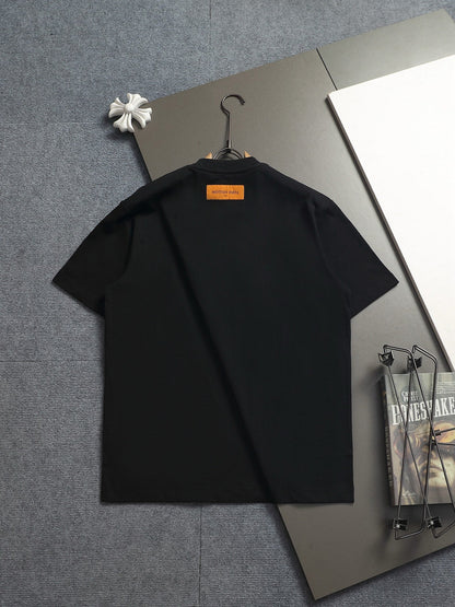 260624 High-quality new embroidered and rhinestone-studded T-shirt