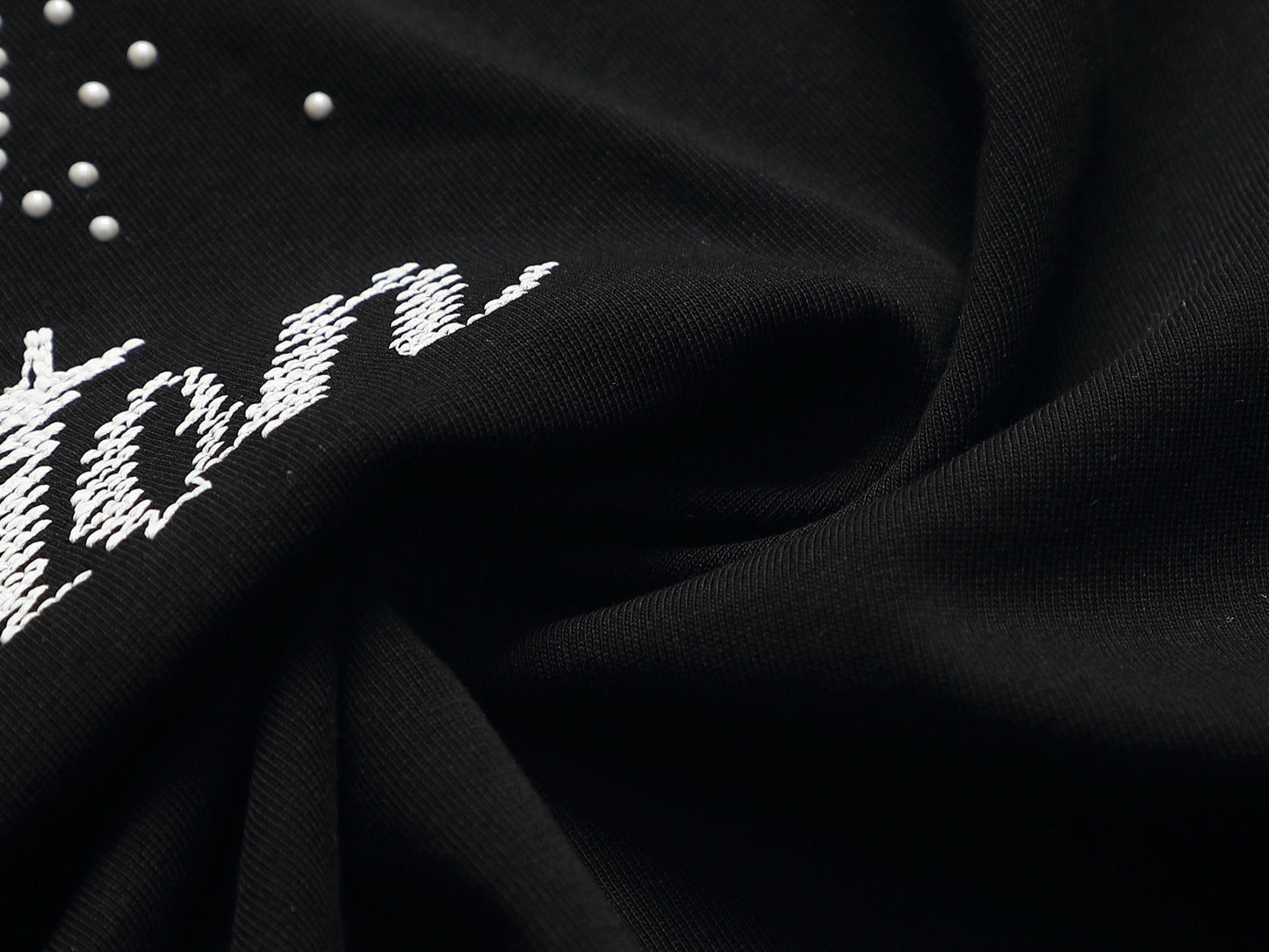 260624 High-quality new embroidered and rhinestone-studded T-shirt