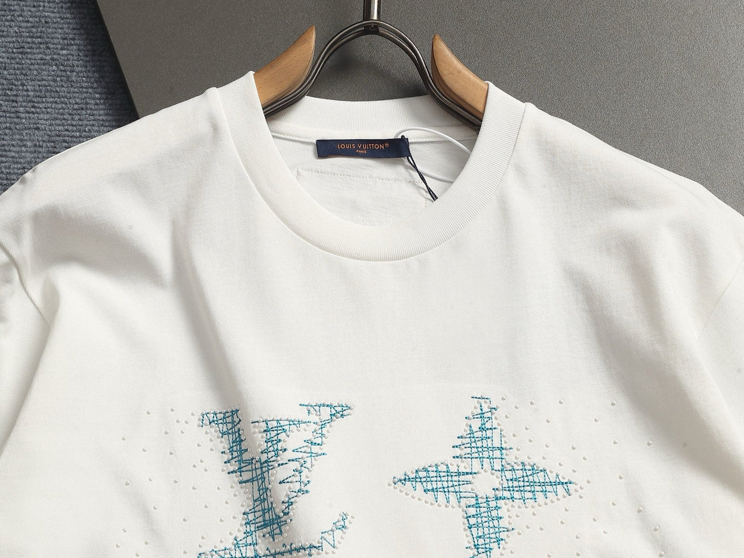260624 High-quality new embroidered and rhinestone-studded T-shirt