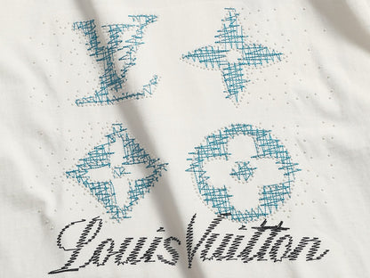 260624 High-quality new embroidered and rhinestone-studded T-shirt
