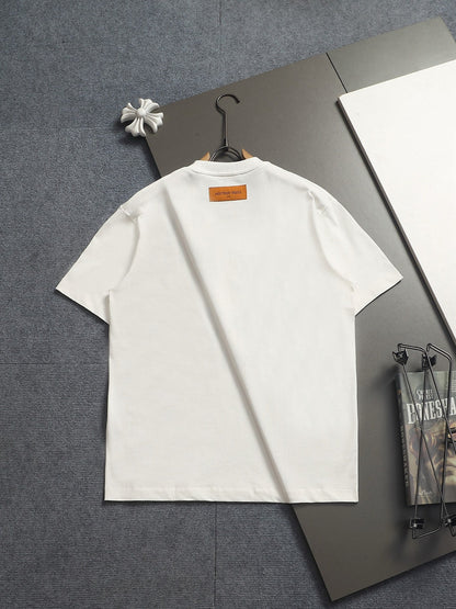 260624 High-quality new embroidered and rhinestone-studded T-shirt