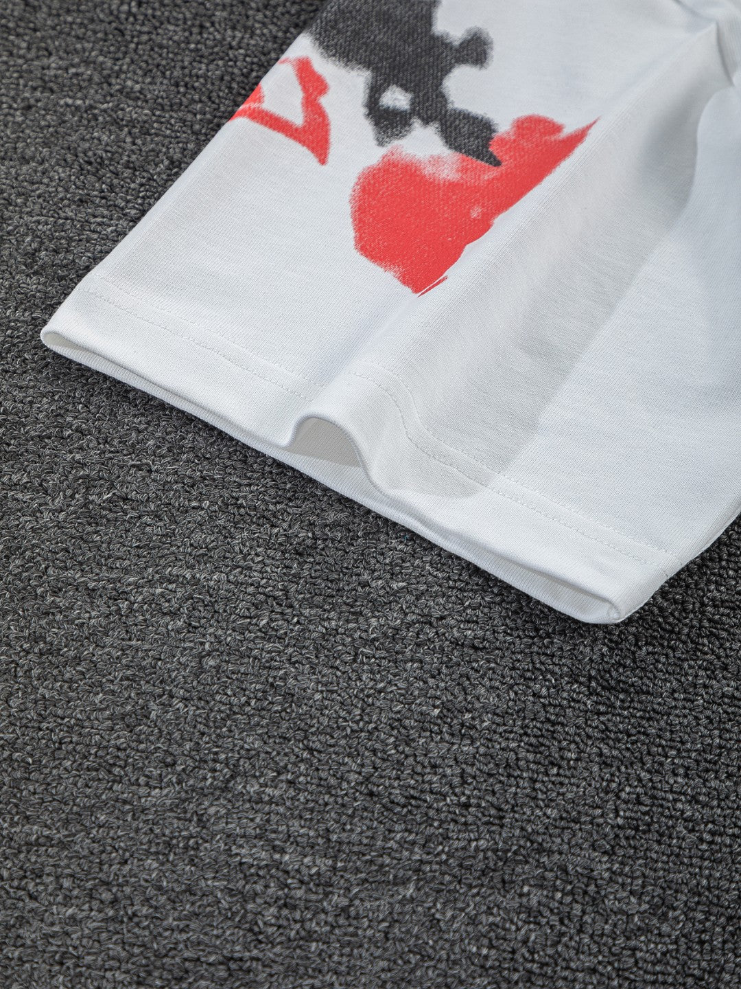260624 High-quality new embroidered ink-blurry print logo T-shirt