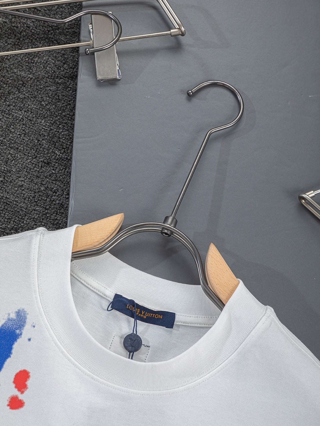 260624 High-quality new embroidered ink-blurry print logo T-shirt