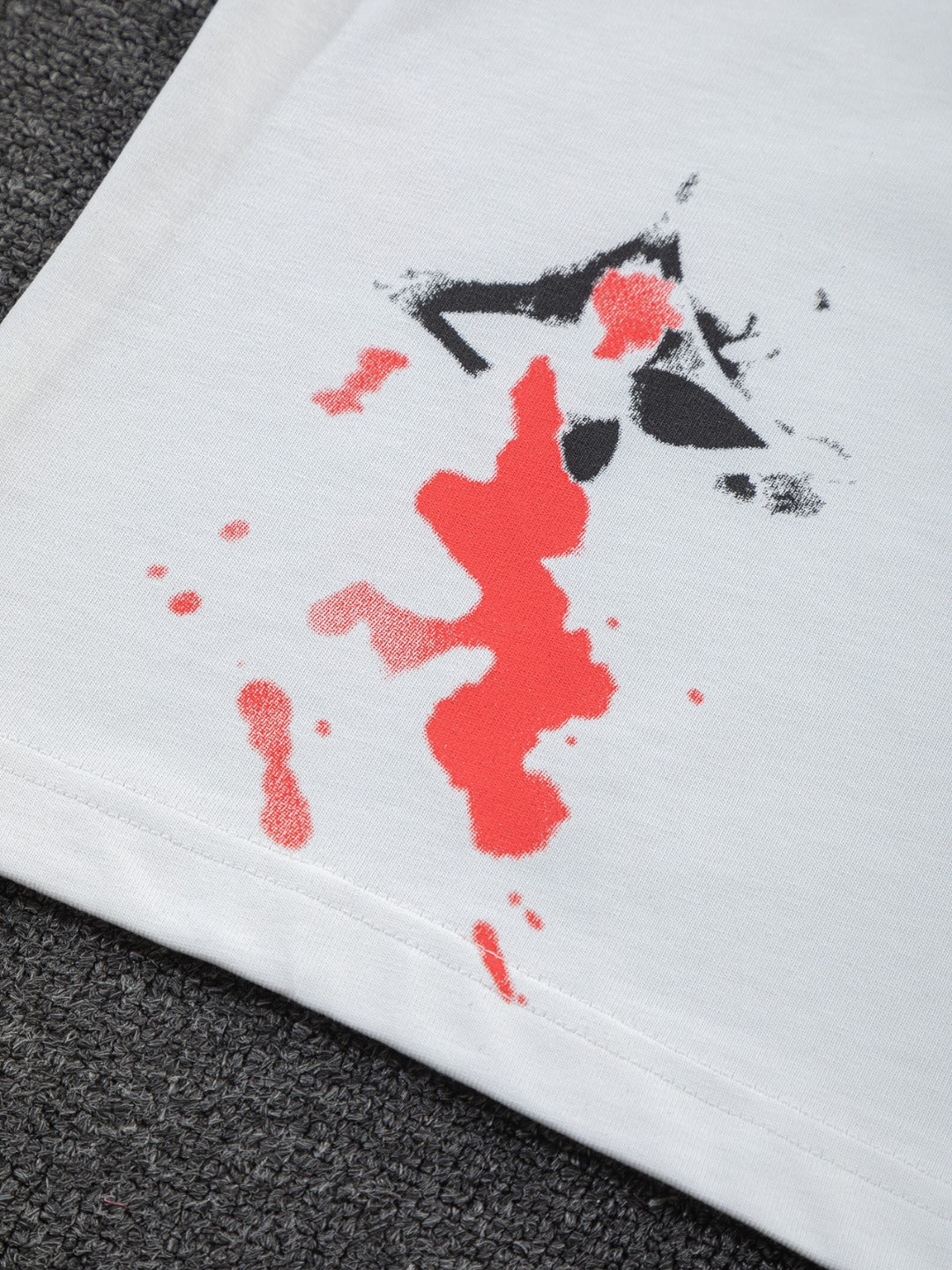 260624 High-quality new embroidered ink-blurry print logo T-shirt