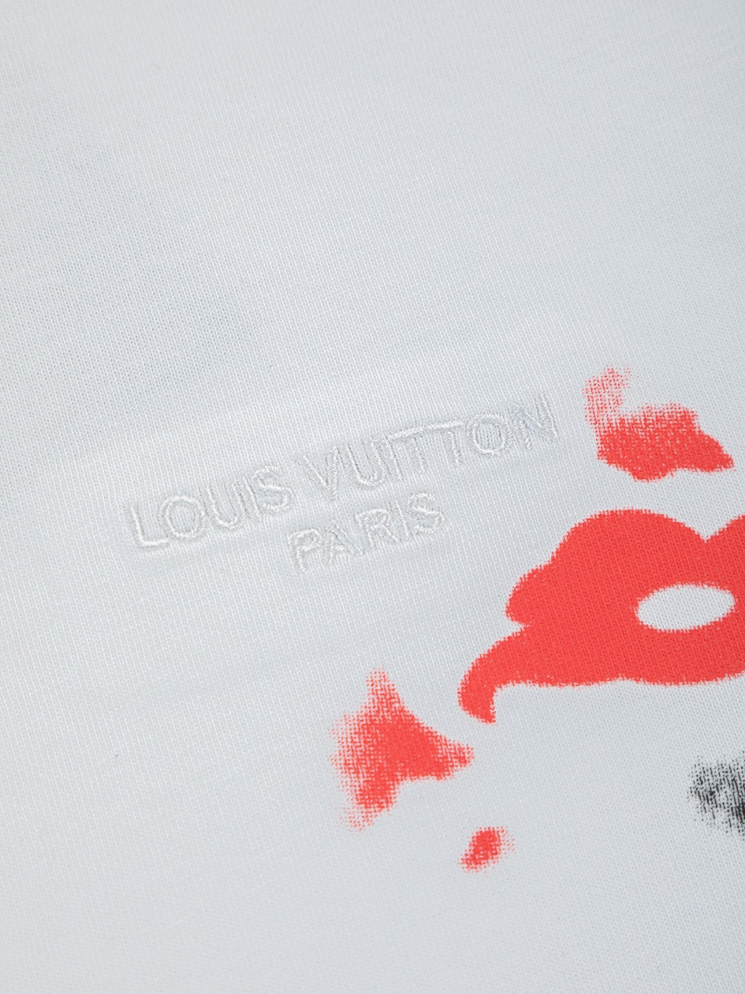 260624 High-quality new embroidered ink-blurry print logo T-shirt