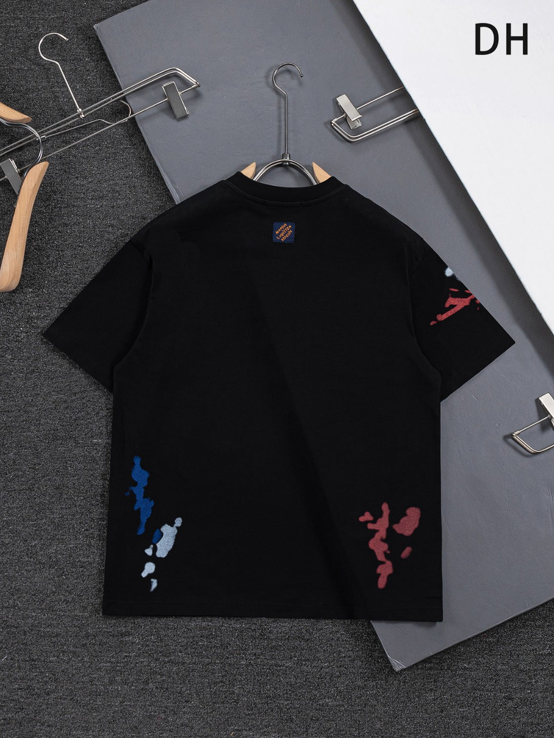 260624 High-quality new embroidered ink-blurry print logo T-shirt
