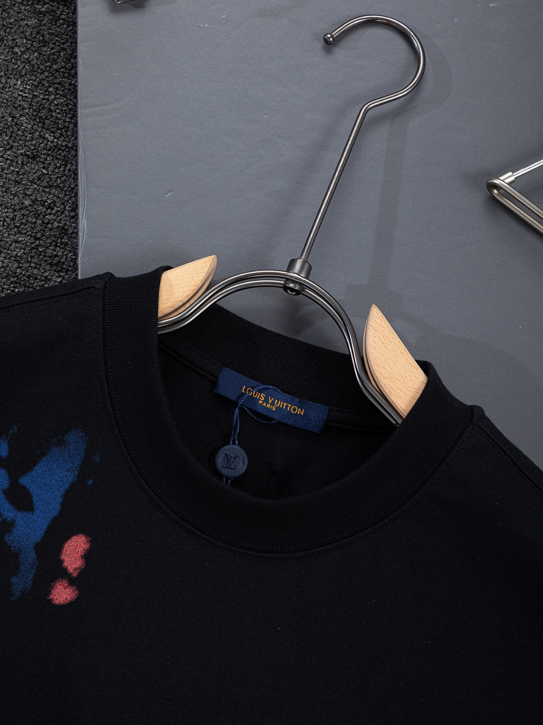 260624 High-quality new embroidered ink-blurry print logo T-shirt